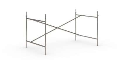 Eiermann 2 Tischgestell , Stahl farblos, senkrecht, versetzt, 135 x 78 cm, Mit Verlängerung (Höhe 72-85 cm)