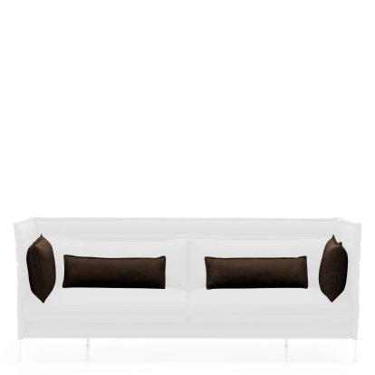 Kissensatz für Alcove Sofa, Für 3-Sitzer, Credo, Chocolate/schwarz