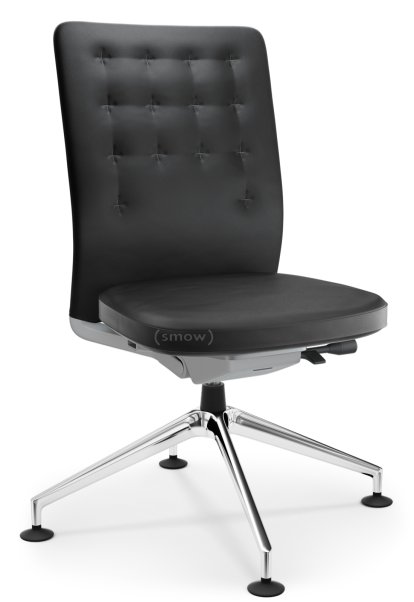 ID Trim Conference, Mit Lumbalstütze, Ohne Armlehnen, Soft grey, Sitz und Rücken Leder, Asphalt
