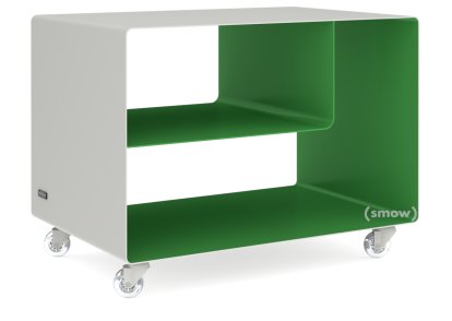 Rollwagen R 106, Zweifarbig, Reinweiß (RAL 9010) - Maigrün (RAL 6017), Transparentrollen