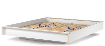Flai Bett, 180 x 200, Ohne Kopfteil, CPL weiß, Mit Lattenrost