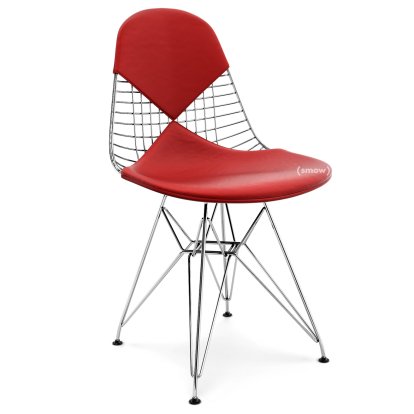 Kissen für Wire Chair (DKR/DKW/DKX/DKL/LKR), Sitz- und Rückenkissen (Bikini), Leder (Standard), Rot