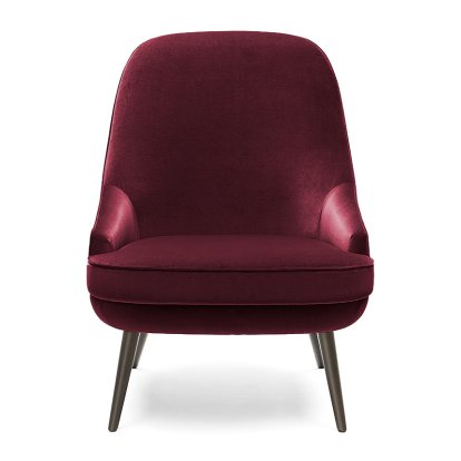 375 Sessel, Hoher Rücken, Stoff Harald red grape