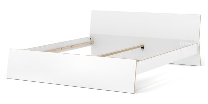 Stockholm Bett, 180 x 200 cm, Weiß, Mit Kopfteil, Ohne Lattenrost