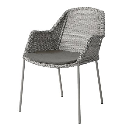 Breeze Stuhl, Taupe, Mit Sitzkissen, Natté - Taupe