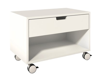 Modular Nachttisch, Melamin weiß mit weißer Kante