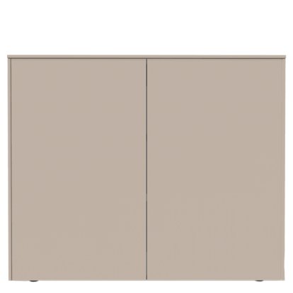 Aventa Sideboard mit Türen, 120 cm, 4 Höhenraster, Melamin kaschmirgrau, Kunststoffgleiter