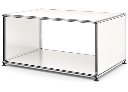 USM Haller Beistelltisch mit Seitenwänden, 75 cm, ohne Glas-Zwischentablar, Reinweiß RAL 9010