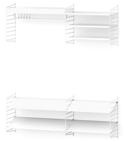 String System Garderobe, Variante 2 (B 140cm), Weiß