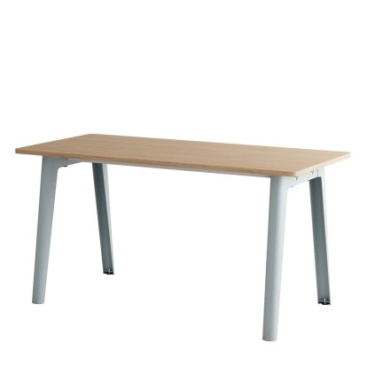 New Modern Schreibtisch, Metall/Holz, 150 x 70 cm, Ohne Aufbewahrungsmodul, Blassblau