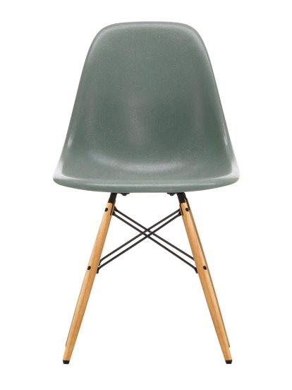 Eames Fiberglass Chair DSW, Eames sea foam green, Esche honigfarben