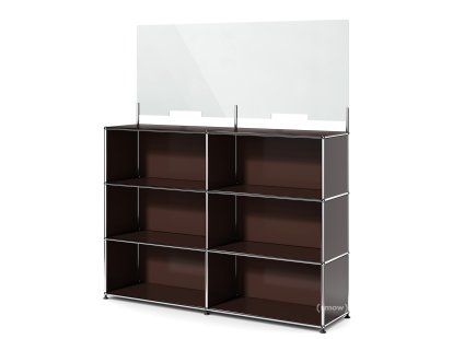 USM Haller Counter L mit Security Screen, USM braun