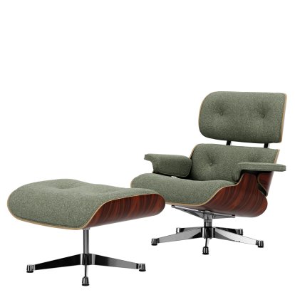 Eames Lounge Chair & Ottoman Nubia, Elfenbein forest / Santos Palisander, natur