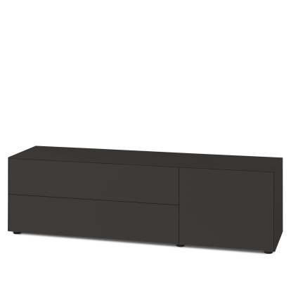 Nex Pur Box 2.0 mit Schubkästen und Türen , 48 cm, H 50 cm x B 180 cm (mit Tür und zwei Schubkästen), Graphit