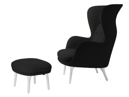 Ro Sessel, Christianshavn 1175 - Black Uni, Mit Fußhocker