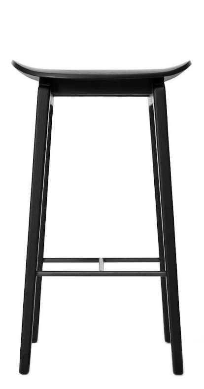 NY11 Bar Stool, Küchenvariante: Sitzhöhe 65 cm, Eiche schwarz gebeizt, Ohne Sitzpolster