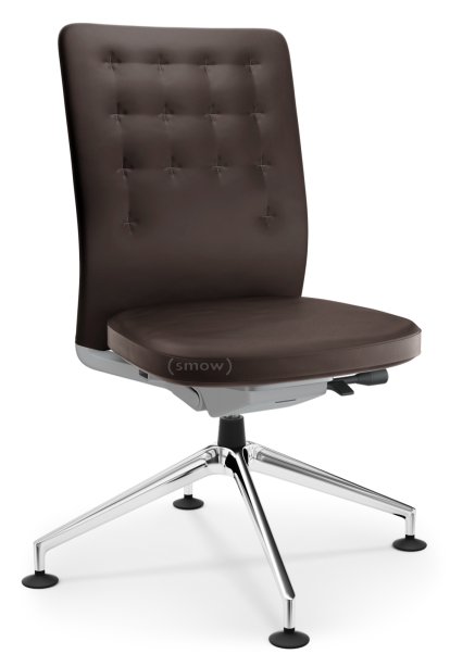 ID Trim Conference, Mit Lumbalstütze, Ohne Armlehnen, Soft grey, Sitz und Rücken Leder, Kastanie