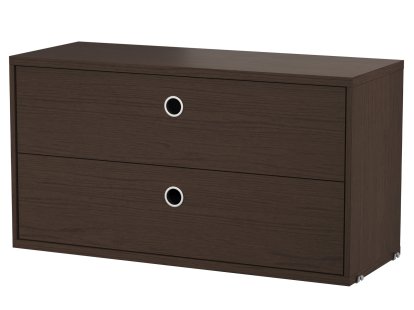 String System Schubladenelement, 78 x 30 cm, Eichenfurnier dunkel