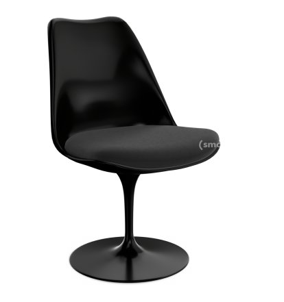 Saarinen Tulip Stuhl, nicht drehbar, Sitzkissen, schwarz, Black (Tonus 128)
