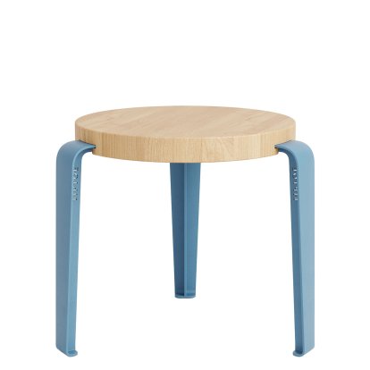 Mini Lou Kinderhocker, Eiche massiv, Walblau