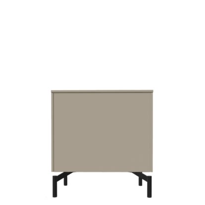 Aventa Sideboard mit Türen, 60 cm, 2 Höhenraster, Melamin steingrau, Metallfüße