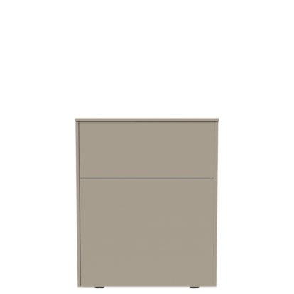 Aventa Sideboard mit Tür und Schubkasten, 60 cm, 3 Höhenraster, Melamin steingrau, Kunststoffgleiter