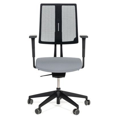 Equo Bürodrehstuhl, Schwarz, Netz, Xtreme Plus (PG0), Hellgrau YS094, C30 KST mit Sitztiefenverstellung, Standard 100 mm, Mit Armlehnen, Mit harten Rollen