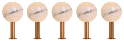 Dots Stone Wandhaken 5er Set, Rosa Portogallo / Kupfer